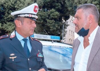 Il comandante della polizia municipale Domenico Gatto con l’assessore Emiliano Corrieri