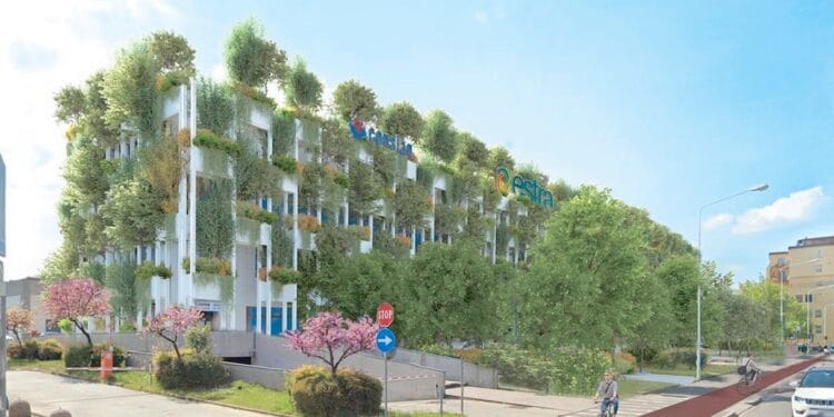 Ecco come verrà il giardino verticale sul palazzo di Estra in via Panziera